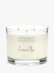 The White Company Lime and Bay Large Three Wick Candle - thumbnail 1