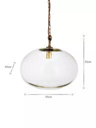 nkuku Otoro Round Glass Pendant Light, Large - thumbnail 4