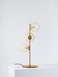 John Lewis Champagne Bubble 3 Glass Table Lamp, Champagne/Warm Brass - thumbnail 3