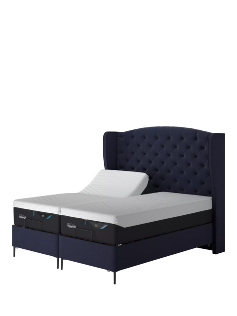 TEMPUR® Suffolk Slim Divan Adjustable Disc Upholstered Bed, Single - image 1