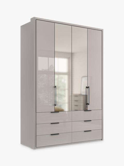 John Lewis Osaka 1.5m Bi-Fold Wardrobe with 2 Glass Doors, 2 Mirrored Doors & 6 Glass Drawers - image 1