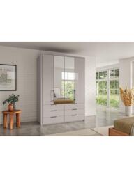 John Lewis Osaka 1.5m Bi-Fold Wardrobe with 2 Glass Doors, 2 Mirrored Doors & 6 Glass Drawers - thumbnail 2