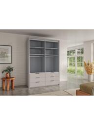 John Lewis Osaka 1.5m Bi-Fold Wardrobe with 2 Glass Doors, 2 Mirrored Doors & 6 Glass Drawers - thumbnail 4