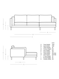 Swoon Munich Grand 4 Seater RHF Chaise End Sofa, Dark Leg - thumbnail 2