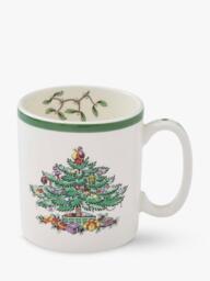 Spode Christmas Tree Earthenware Mug, 250ml, Green - thumbnail 2