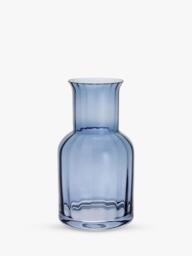 Dartington Crystal Jones Glass Vase, H22cm, Dusk Blue - thumbnail 1