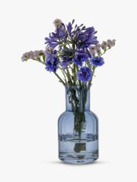 Dartington Crystal Jones Glass Vase, H22cm, Dusk Blue - thumbnail 2