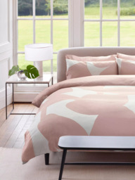 Jasper Conran London 300 Cotton Thread Count Floral Leaf Print Duvet Cover , Pink