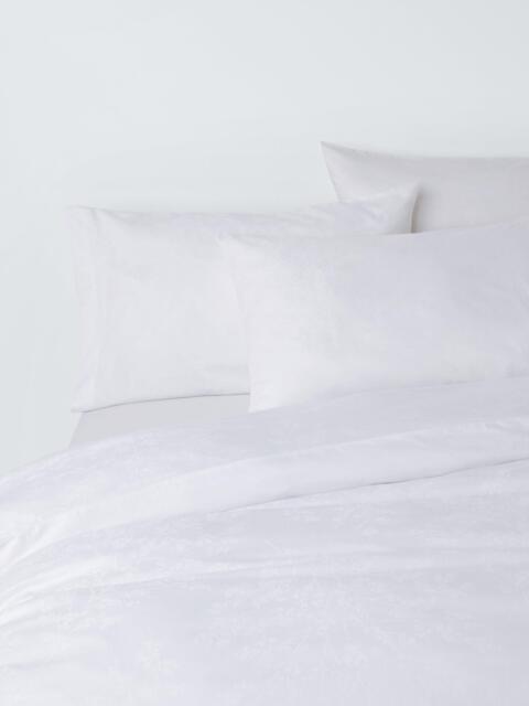 John Lewis Foliage Jacquard Duvet Cover Set, White - image 1