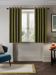 John Lewis Velvet Chenille Pair Heavyweight Thermal Lined Eyelet Curtains - thumbnail 6