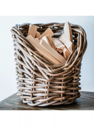 Ivyline Natural Wicker Kindling Basket, 24cm - thumbnail 2