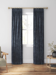 William Morris At Home Marigold Velvet Made to Measure Curtains or Roman Blind, Indigo - thumbnail 3