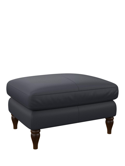 John Lewis Camber Leather Footstool, Dark Leg - image 1