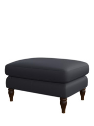 John Lewis Camber Leather Footstool, Dark Leg - thumbnail 4