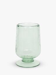 Neptune Raynes Medium Hammered Glass Hurricane Vase, H22cm, Green