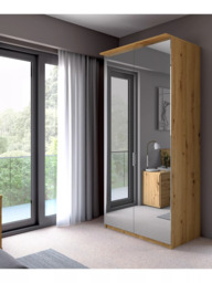 John Lewis Elstra 100cm Wardrobe with Mirrored Hinged Doors - thumbnail 3