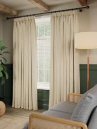 John Lewis Rustic Basketweave Pair Blackout Lined Pencil Pleat Curtains - thumbnail 6