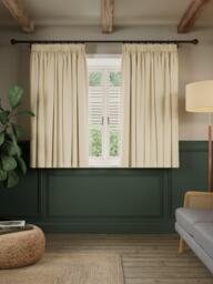 John Lewis Rustic Basketweave Pair Blackout Lined Pencil Pleat Curtains - thumbnail 5