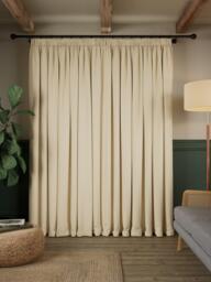 John Lewis Rustic Basketweave Pair Blackout Lined Pencil Pleat Curtains - thumbnail 4