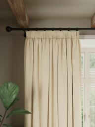 John Lewis Rustic Basketweave Pair Blackout Lined Pencil Pleat Curtains - thumbnail 1