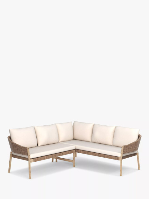 John Lewis Burford 5-Seater Woven Corner Garden Sofa, FSC-Certified (Acacia Wood), Natural - image 1
