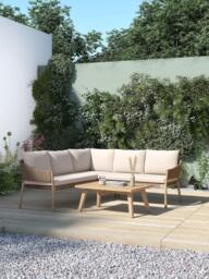 John Lewis Burford 5-Seater Woven Corner Garden Sofa, FSC-Certified (Acacia Wood), Natural - thumbnail 4