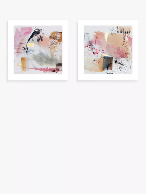 John Lewis Natasha Barnes 'Impression' Framed Print, Set of 2, 61.5 x 61.5cm, Pink/Multi - image 1