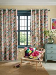 bluebellgray Tobermory Pair Lined Eyelet Curtains, Multi - thumbnail 1
