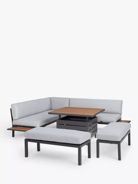 John Lewis Platform 8-Seater Corner Garden Dining/Lounge Set with Height-Adjustable Table - image 1