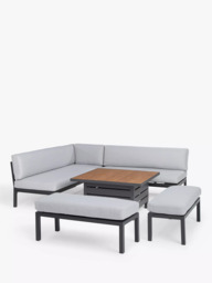 John Lewis Platform 8-Seater Corner Garden Dining/Lounge Set with Height-Adjustable Table, Green - thumbnail 3