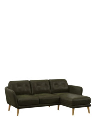 John Lewis Arlo RHF Chaise Leather Sofa, Light Leg - thumbnail 1