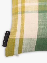 The Conran Shop Marabar Check Cotton Cushion, Green/Chartreuse - thumbnail 4