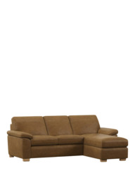 John Lewis Camden RHF Chaise Leather Sofa Bed, Light Leg - thumbnail 1