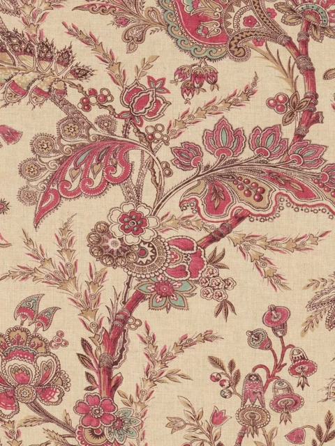 GP & J Baker Jewel Indienne Made to Measure Curtains or Roman Blind, Red/Blue - image 1