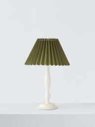 John Lewis Pleated Tapered Cotton Lampshade, Avocado - thumbnail 2