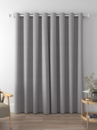 John Lewis Diamond Ikat Print Pair Lined Eyelet Curtains - thumbnail 5