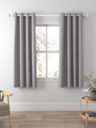 John Lewis Diamond Ikat Print Pair Lined Eyelet Curtains - thumbnail 4
