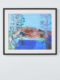 John Lewis Raoul Dufy 'A Pool at Golfe Juan, 1927' Framed Print & Mount, 54 x 62cm, Blue