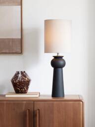 John Lewis Adila Ceramic Table Lamp, Black - thumbnail 2