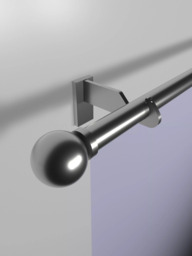 John Lewis Made to Order Select Eyelet Curtain Pole with Ball Finial, Wall Fix, Dia.25mm - thumbnail 4