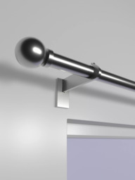 John Lewis Made to Order Select Eyelet Curtain Pole with Ball Finial, Wall Fix, Dia.25mm - thumbnail 2