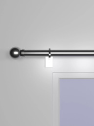 John Lewis Made to Order Select Eyelet Curtain Pole with Ball Finial, Wall Fix, Dia.25mm - thumbnail 3