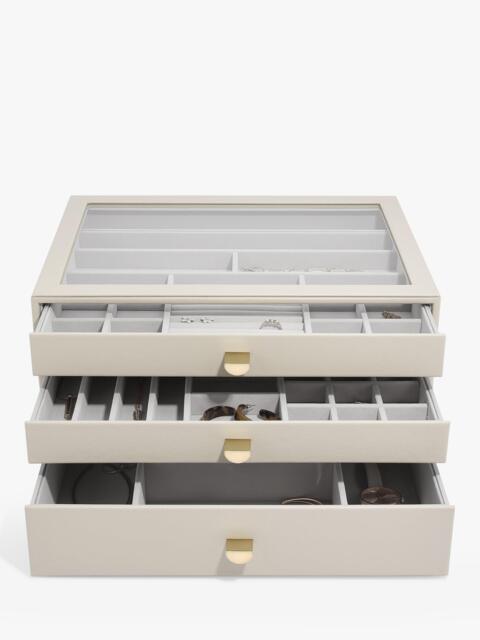 Stackers Supersize Glass Lid 3 Drawer Jewellery Box - image 1