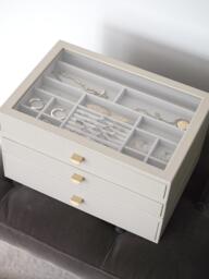 Stackers Supersize Glass Lid 3 Drawer Jewellery Box - thumbnail 2
