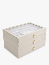 Stackers Supersize Glass Lid 3 Drawer Jewellery Box - thumbnail 3