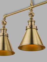 Laura Ashley Rufus 3 Pendant Bar Ceiling Light, Brass - thumbnail 4