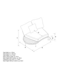 John Lewis OUTLET Lozenge 4-Seater Modular Curved Garden Sofa & Coffee Table Set, Like New, Cream - thumbnail 6
