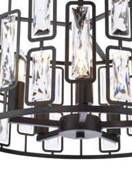Där Zoelle 5 Bulb Crystal Pendant Ceiling Light, Black - thumbnail 5