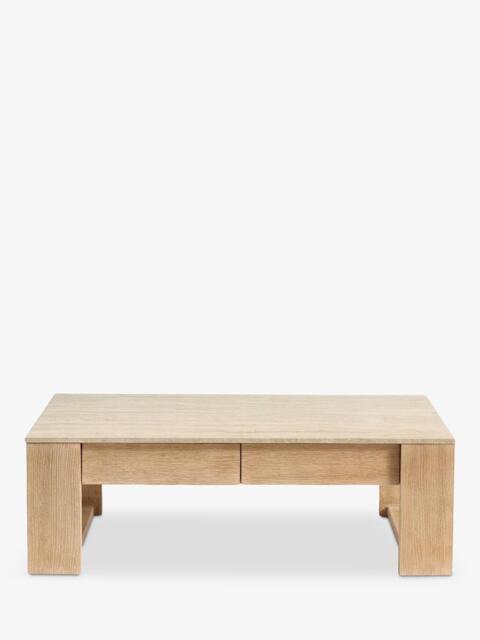 Pottery Barn Travertine Coffee Table, Fog - image 1