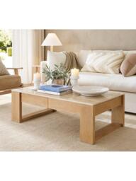 Pottery Barn Travertine Coffee Table, Fog - thumbnail 3